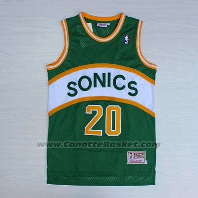 Maglia Seattle SuperSonics Gary Payton #20 Historic Retro 1995-1996 Verde